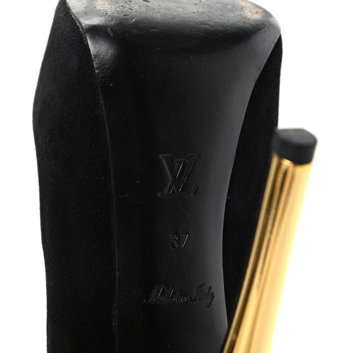 Louis Vuitton Suede Oh Really Peep Toe Pumps 37 Black 9 of 9