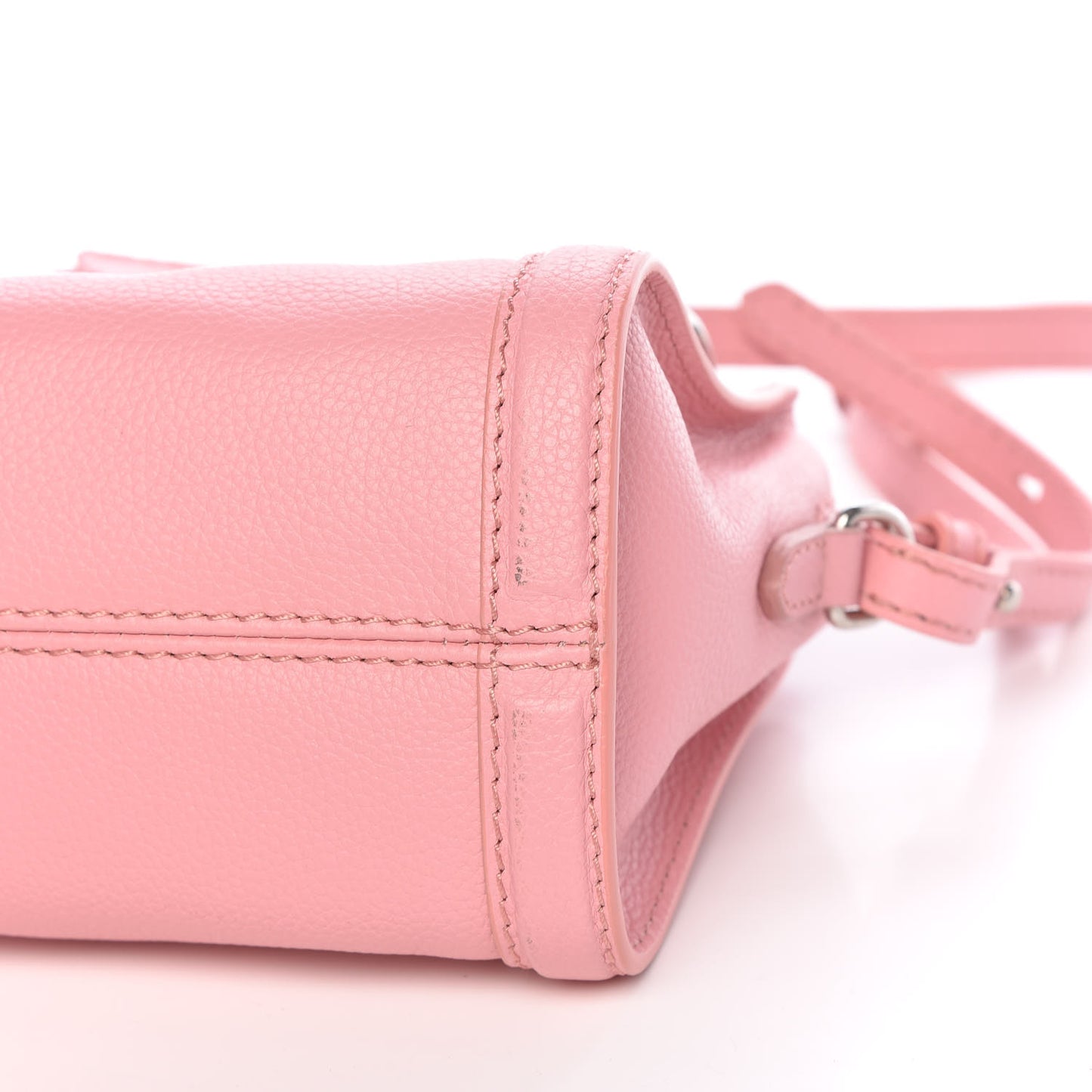 Pebbled Calfskin Mini Padlock Geisha Pink