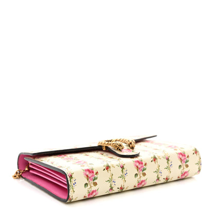 Gucci Calfskin Floral Print Mini Dionysus Chain Wallet Ivory Pink 4 of 11