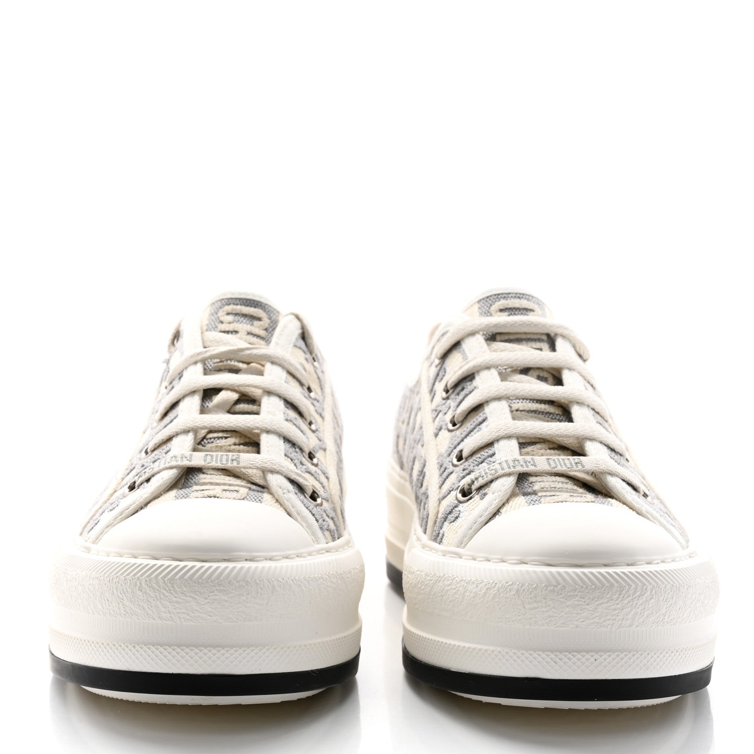 Christian Dior Canvas Oblique Canvas Oblique Walk'N'Dior Platform Sneakers 37 Grey Stone 2 of 9