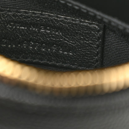 Saint Laurent Grain De Poudre Matelasse Chevron Quilted Round Vinyle Camera Bag Black 7 of 12