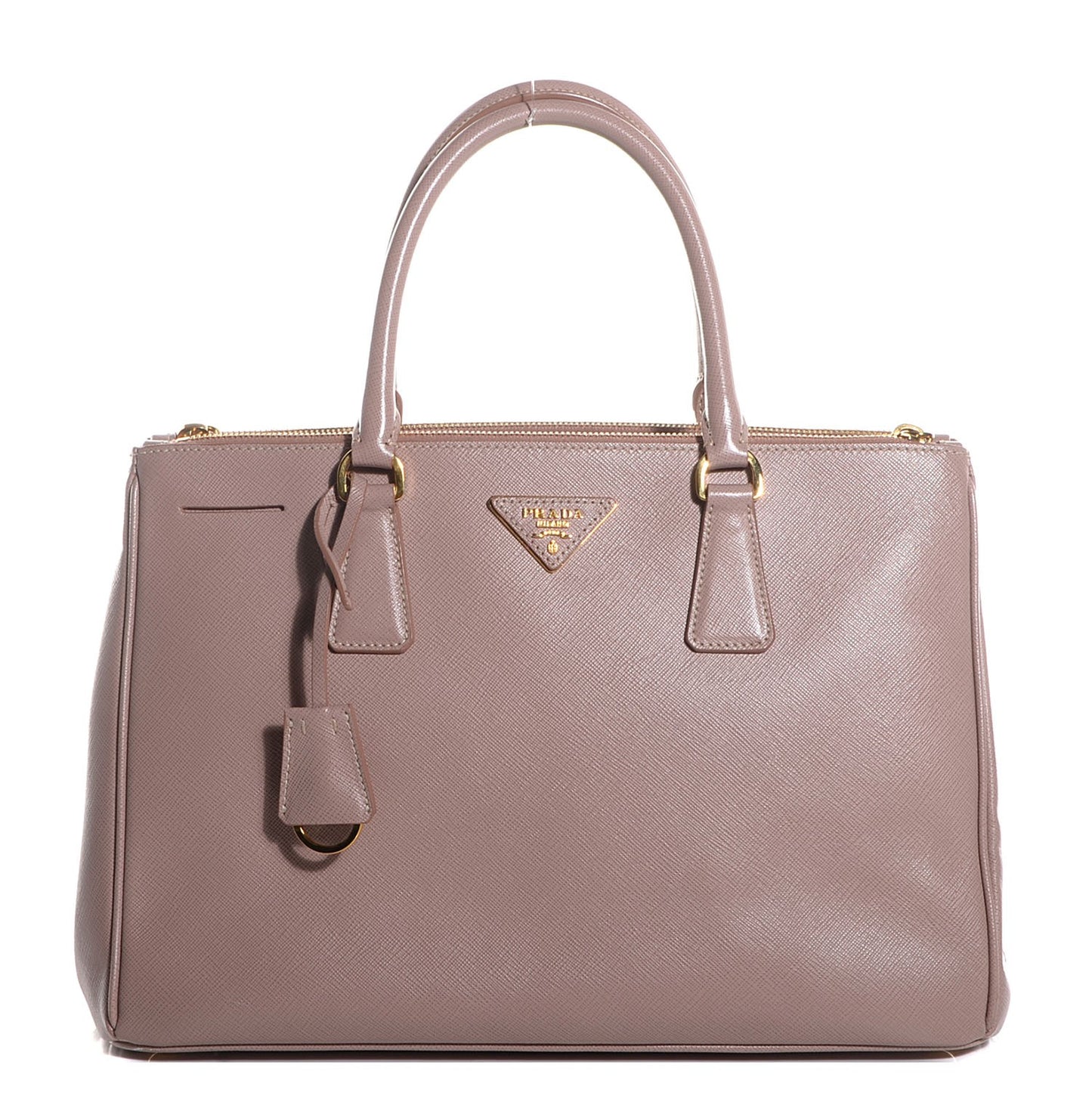 Saffiano Lux Medium Double Zip Tote Cammeo