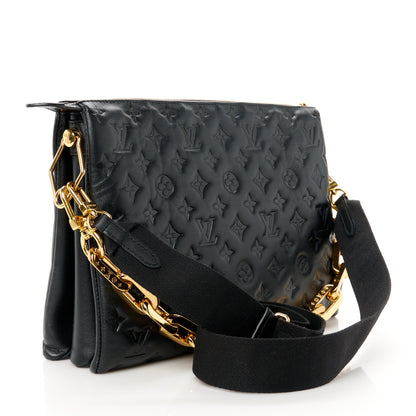 Louis Vuitton Lambskin Embossed Monogram Coussin MM  Black 3 of 11
