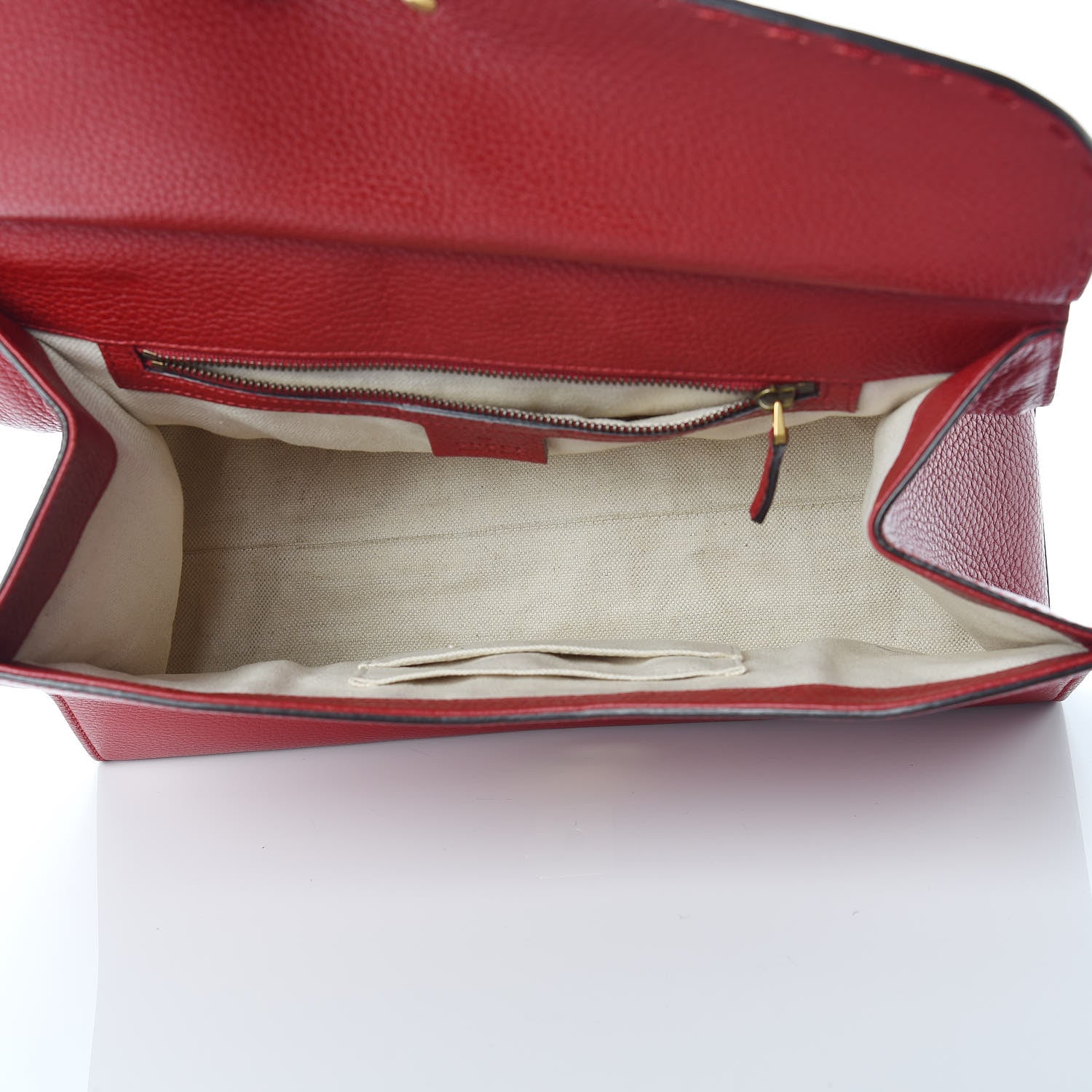 Gucci Calfskin Small GG Marmont Top Handle Bag Vulcanic Red 5 of 18