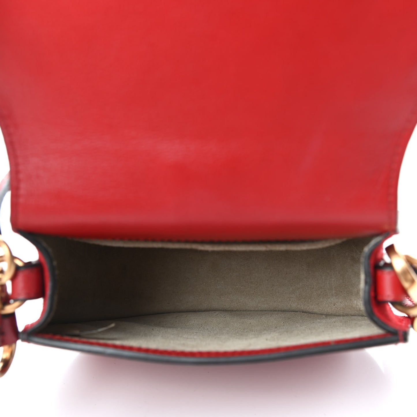 Calfskin Suede Small Nile Bracelet Bag Dahlia Red