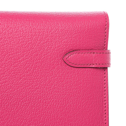 Hermes Chevre Mysore Kelly Longue Wallet Rose Tyrien 16 of 17
