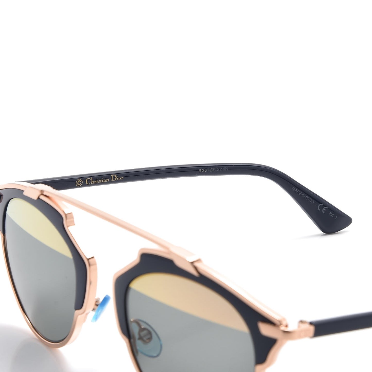 Mirrored So Real Sunglasses Rose Gold Blue