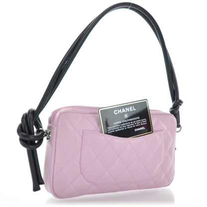 Chanel Calfskin Quilted Cambon Pochette Pink Black 3 of 9