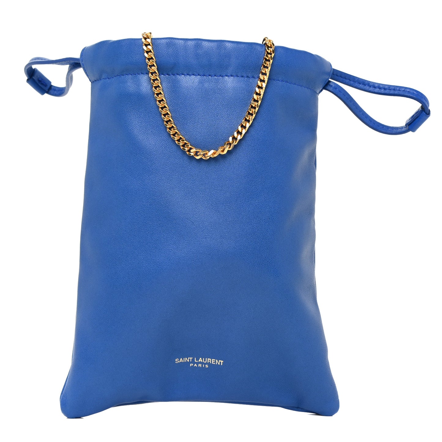 Lambskin Paris Drawstring Pouch Bleu Majorelle