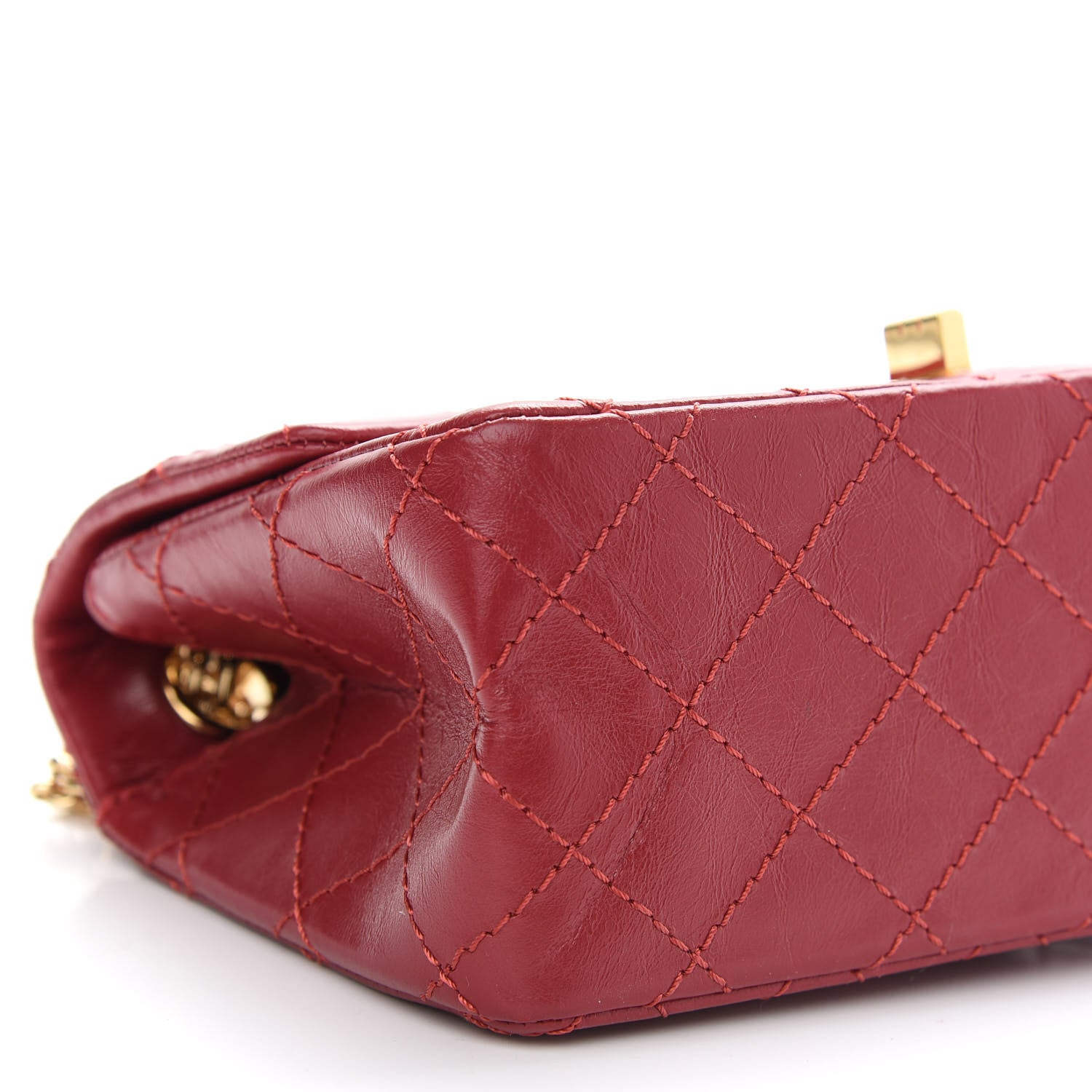Chanel Aged Calfskin Quilted 2.55 Reissue Mini Flap Red 8 of 9