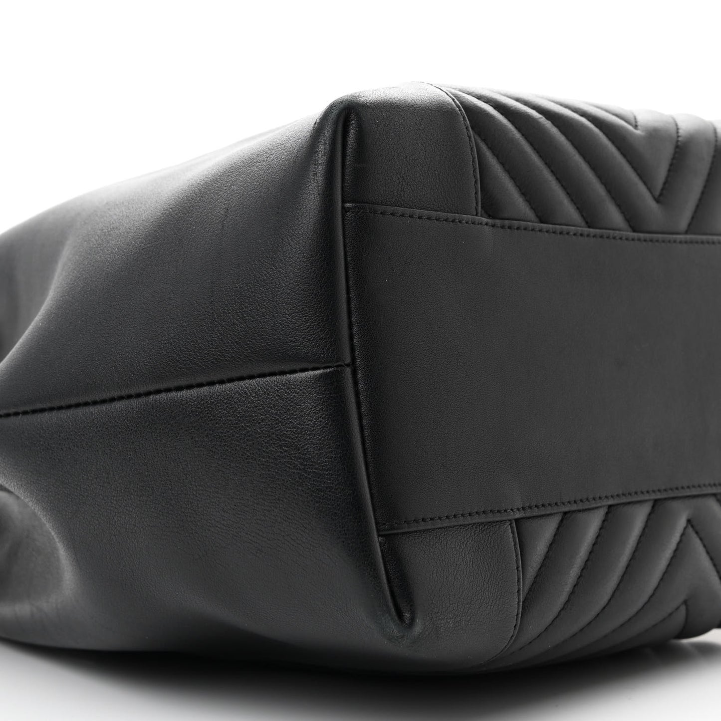 Calfskin Quilted Large Daily Shopping Bag Black