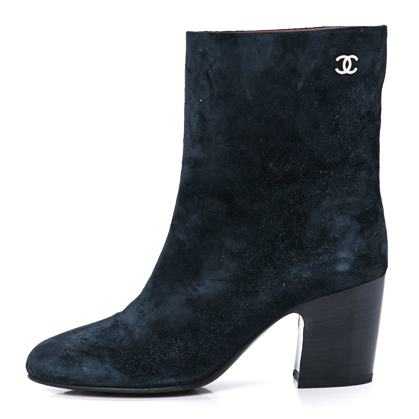 Suede Calfskin CC Short Boots 37 Black