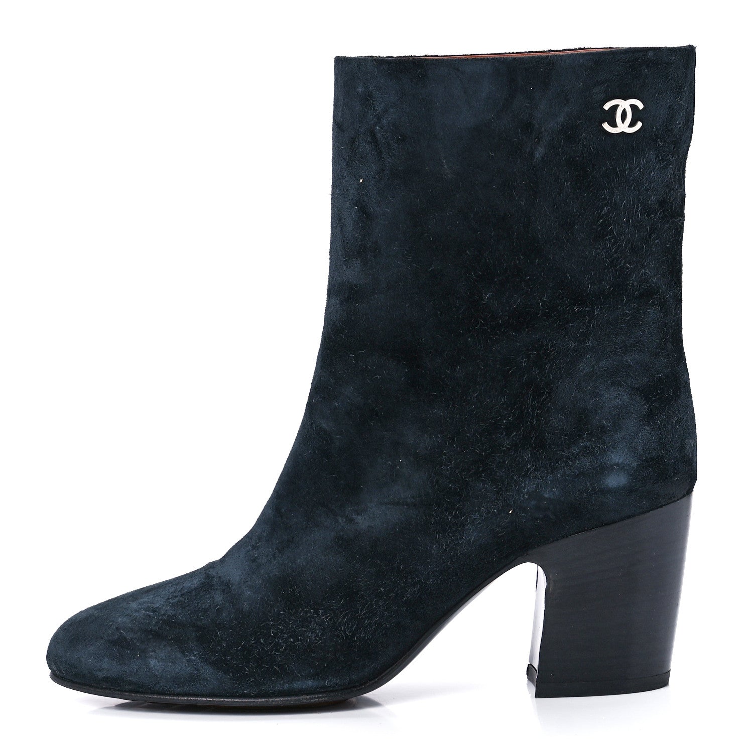 Chanel Suede Calfskin CC Short Boots 37 Black 1 of 8