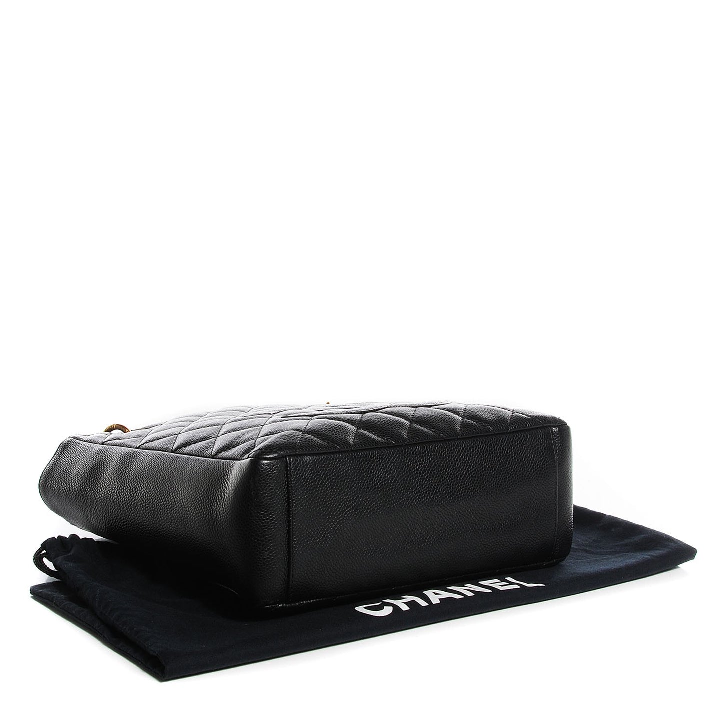 Caviar Quilted Petit Shopping Tote PST Black