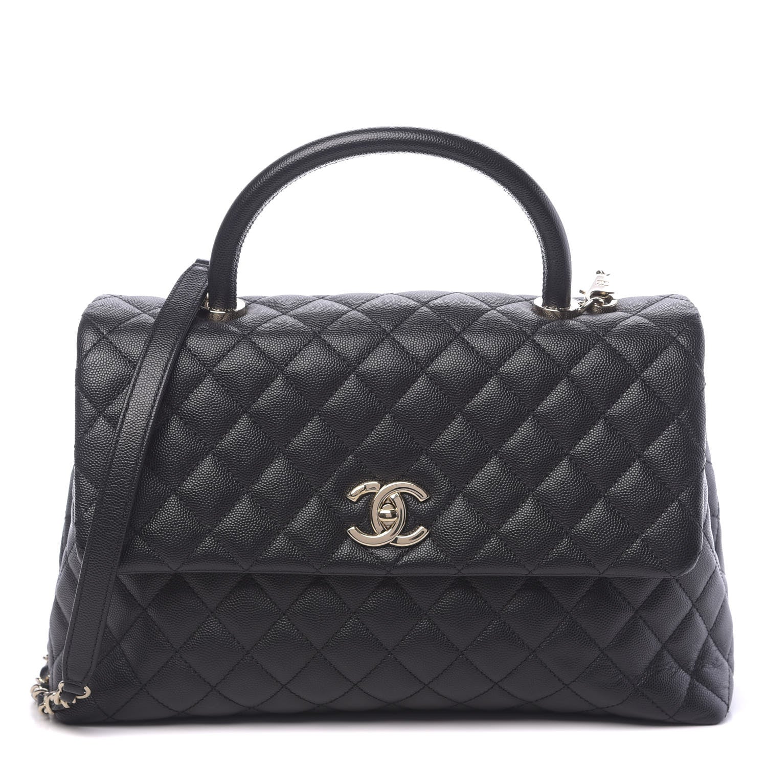 Chanel Caviar Quilted Medium Coco Handle Flap Black 1 of 11