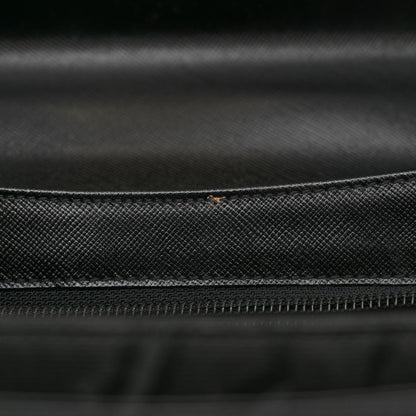 Salvatore Ferragamo Hammered Calfskin Medium Iconic Top Handle Bag Black 10 of 12