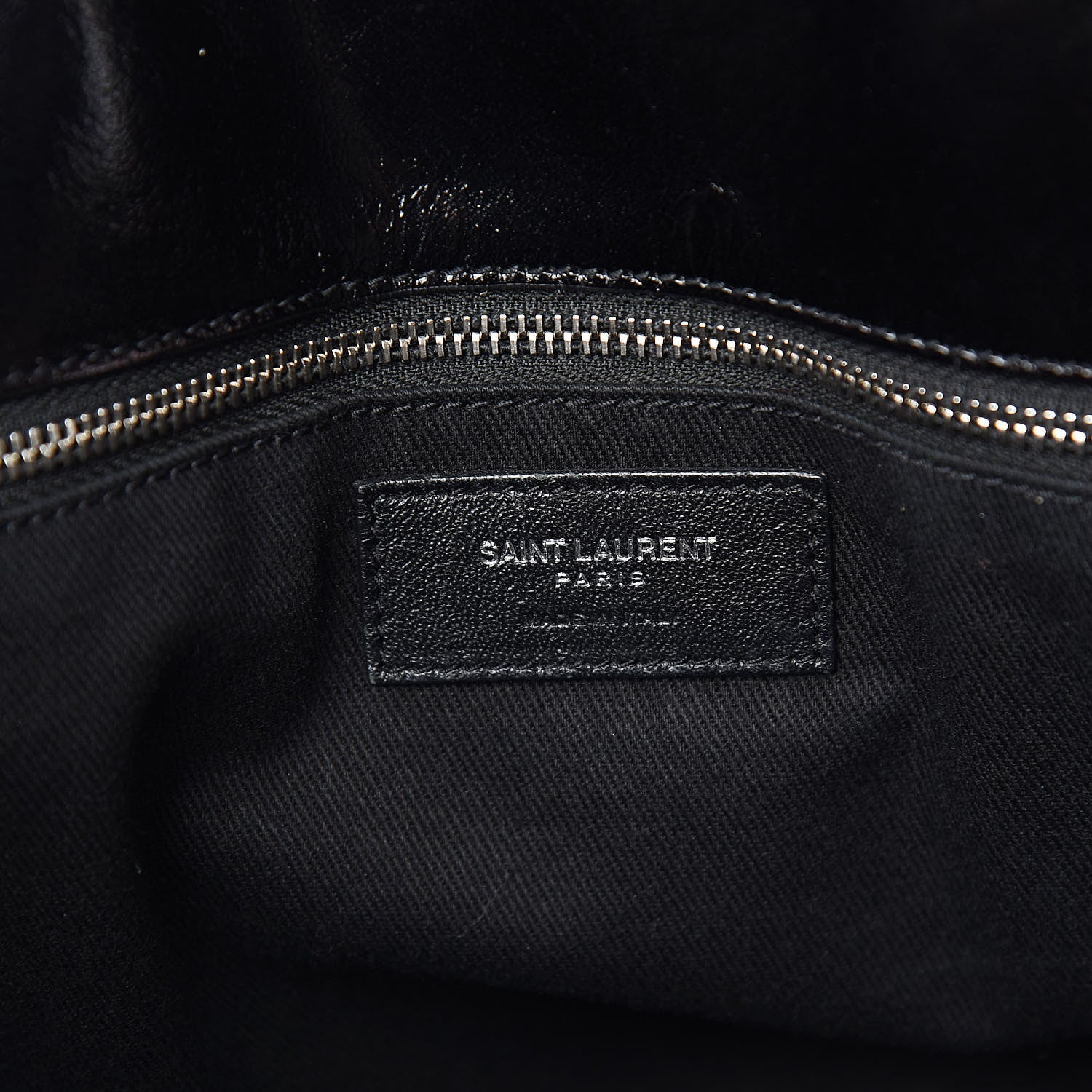 Saint Laurent Cracked Shiny Calfskin Souple 36H Sac De Jour Duffle Black 6 of 10