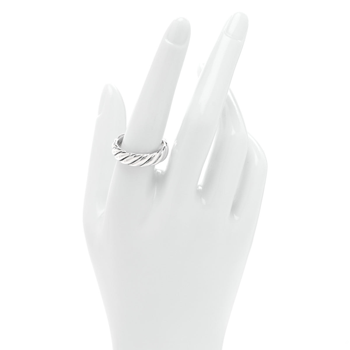 Sterling Silver 6mm Sculpted Cable Band Ring 60 9