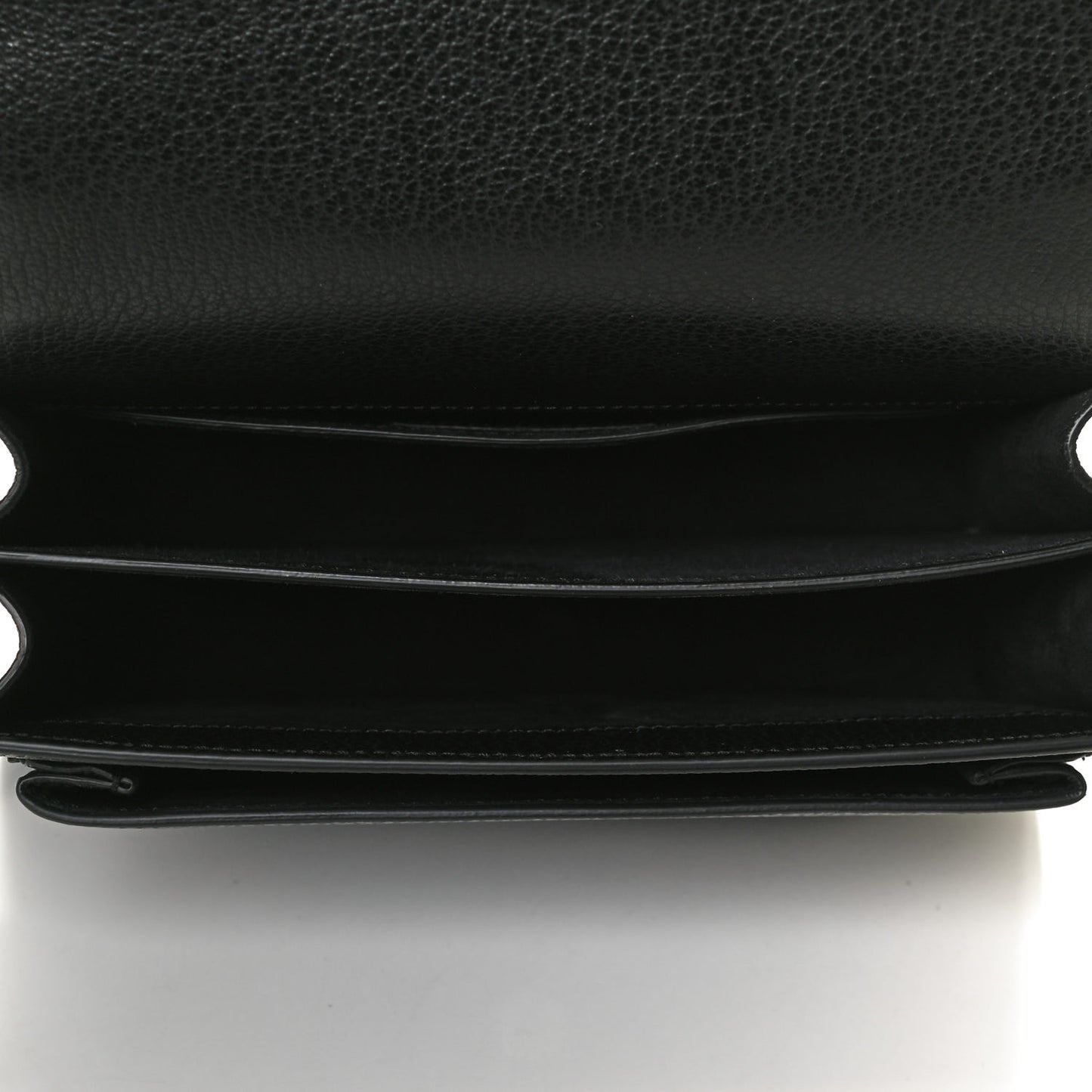 Grained Calfskin Medium Monogram Sunset Satchel Black