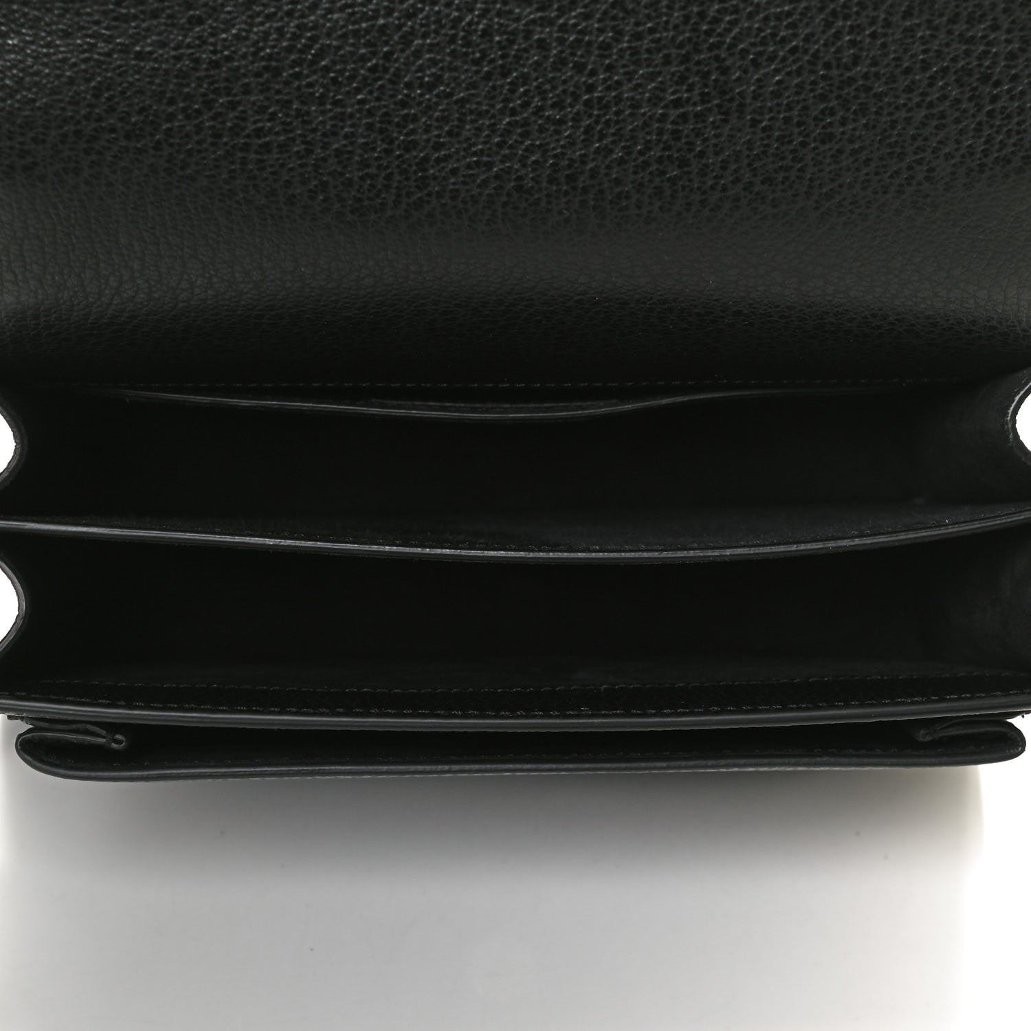 Saint Laurent Grained Calfskin Medium Monogram Sunset Satchel Black 5 of 15
