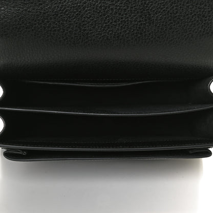 Saint Laurent Grained Calfskin Medium Monogram Sunset Satchel Black 5 of 15