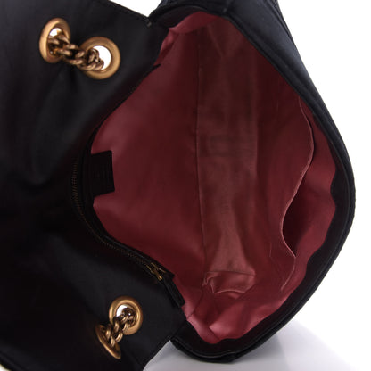 Gucci Velvet Matelasse Medium GG Marmont Shoulder Bag Black 6 of 10