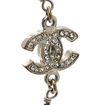 Chanel Pearl Crystal CC Starfall Necklace Silver 5 of 5