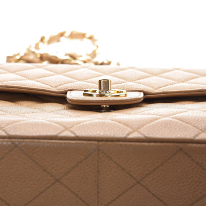 Chanel Caviar Quilted Jumbo Single Flap Beige 16 of 18