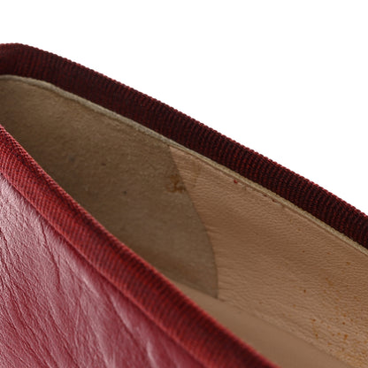 Chanel Lambskin CC Cap Toe Ballerina Flats 36 Red Black 9 of 12