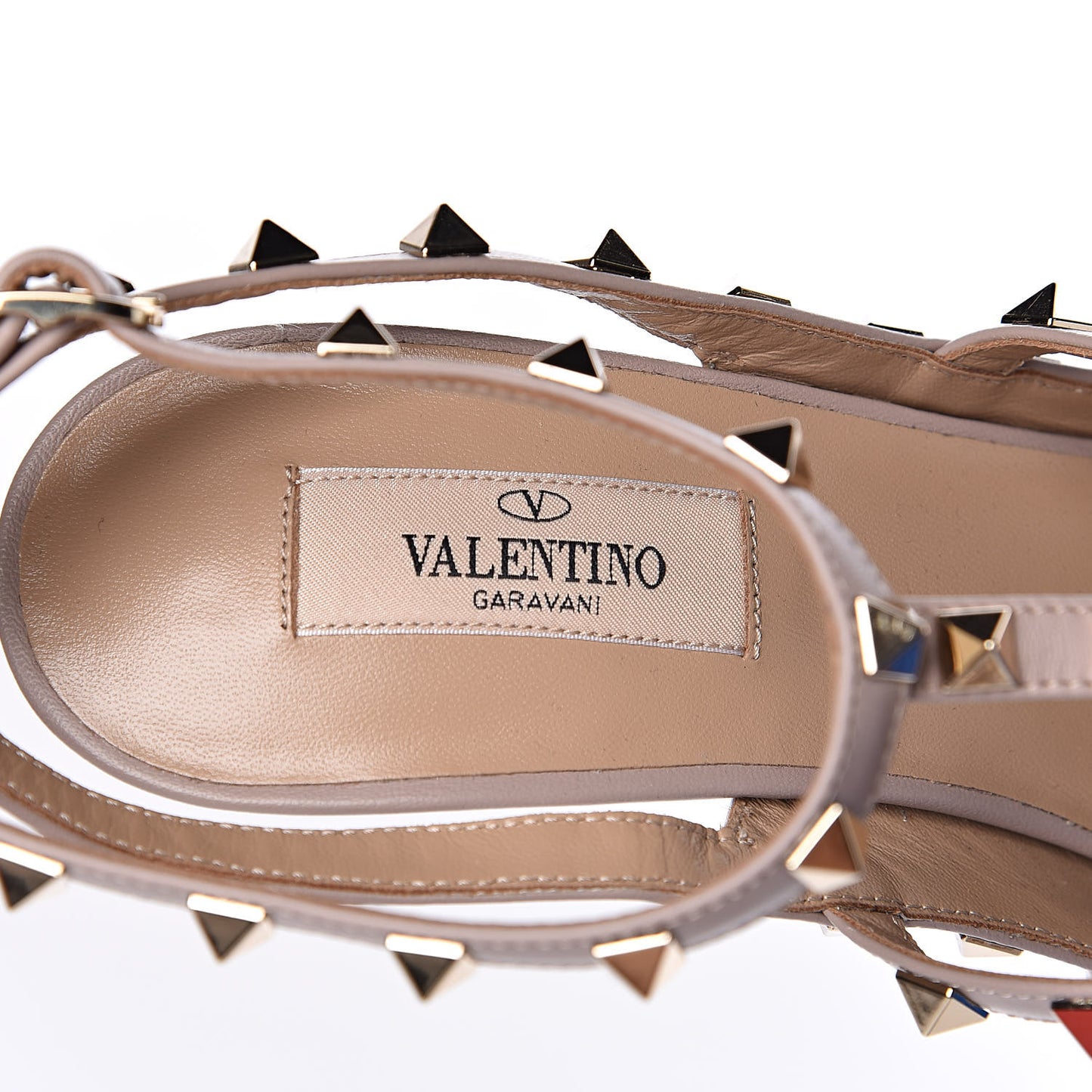 Patent Nappa Rockstud Ankle Strap 100mm Pumps 41 Pastel Grey Poudre