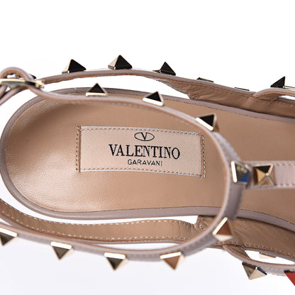 Valentino Garavani Patent Nappa Rockstud Ankle Strap 100mm Pumps 41 Pastel Grey Poudre 7 of 9
