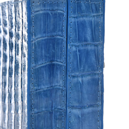 Nancy Gonzalez Crocodile Box Clutch Blue 8 of 11