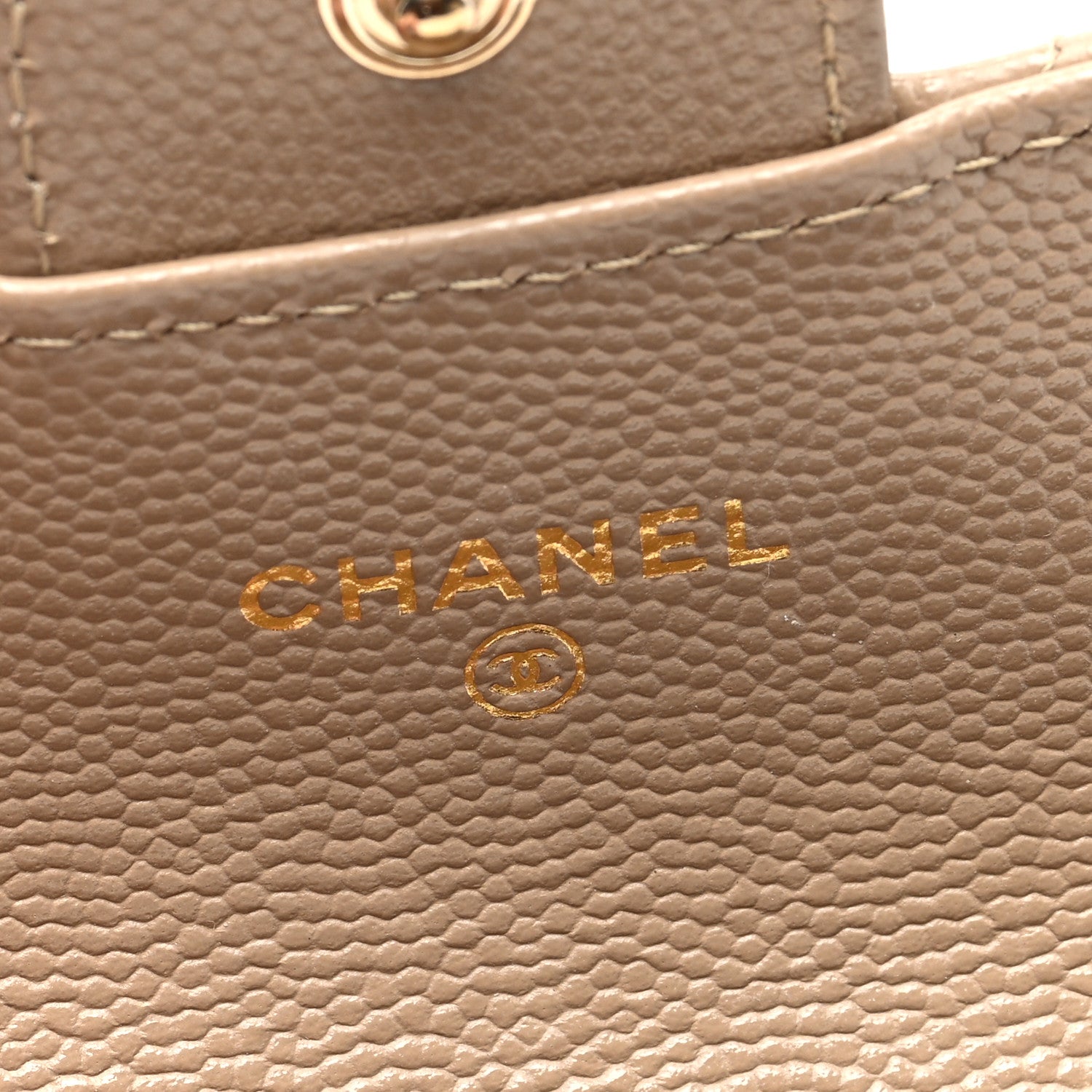 Chanel Caviar Quilted Flap Card Holder Wallet Dark Beige 6 of 7
