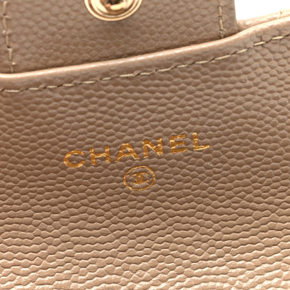Chanel Caviar Quilted Flap Card Holder Wallet Dark Beige 6 of 7