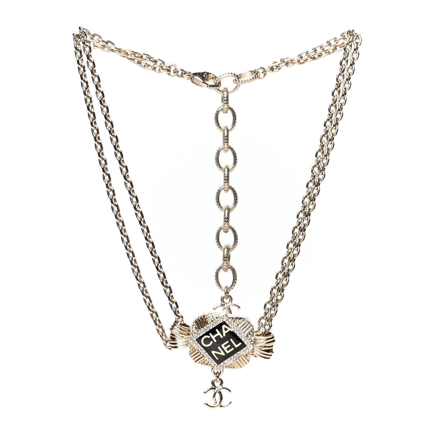 Chanel Crystal CC Square Choker Gold 3 of 5