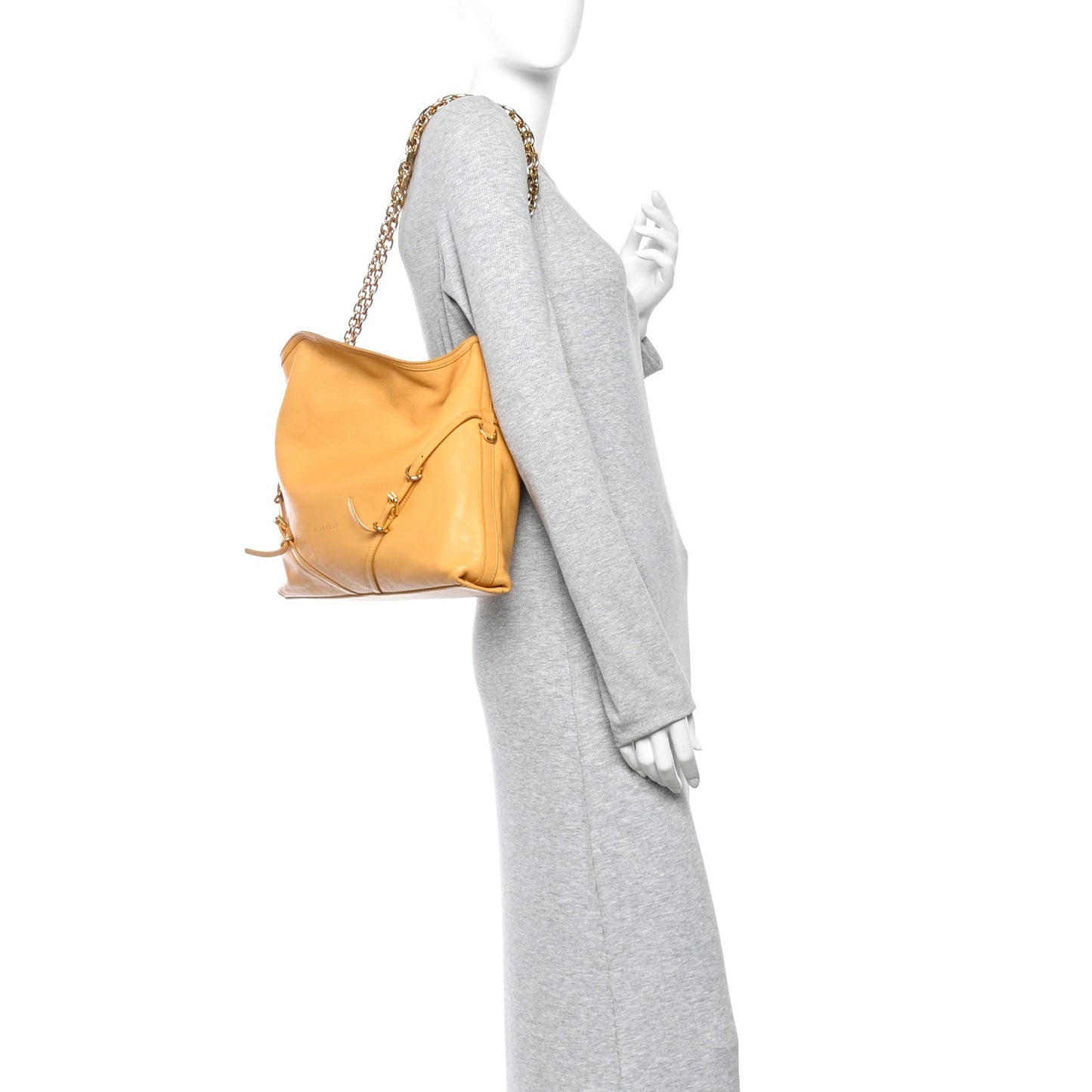 Tumbled Calfskin Medium Voyou Bag Mustard
