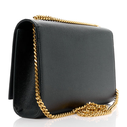 Saint Laurent Grain De Poudre Medium Classic Monogram Kate Satchel Black 3 of 12