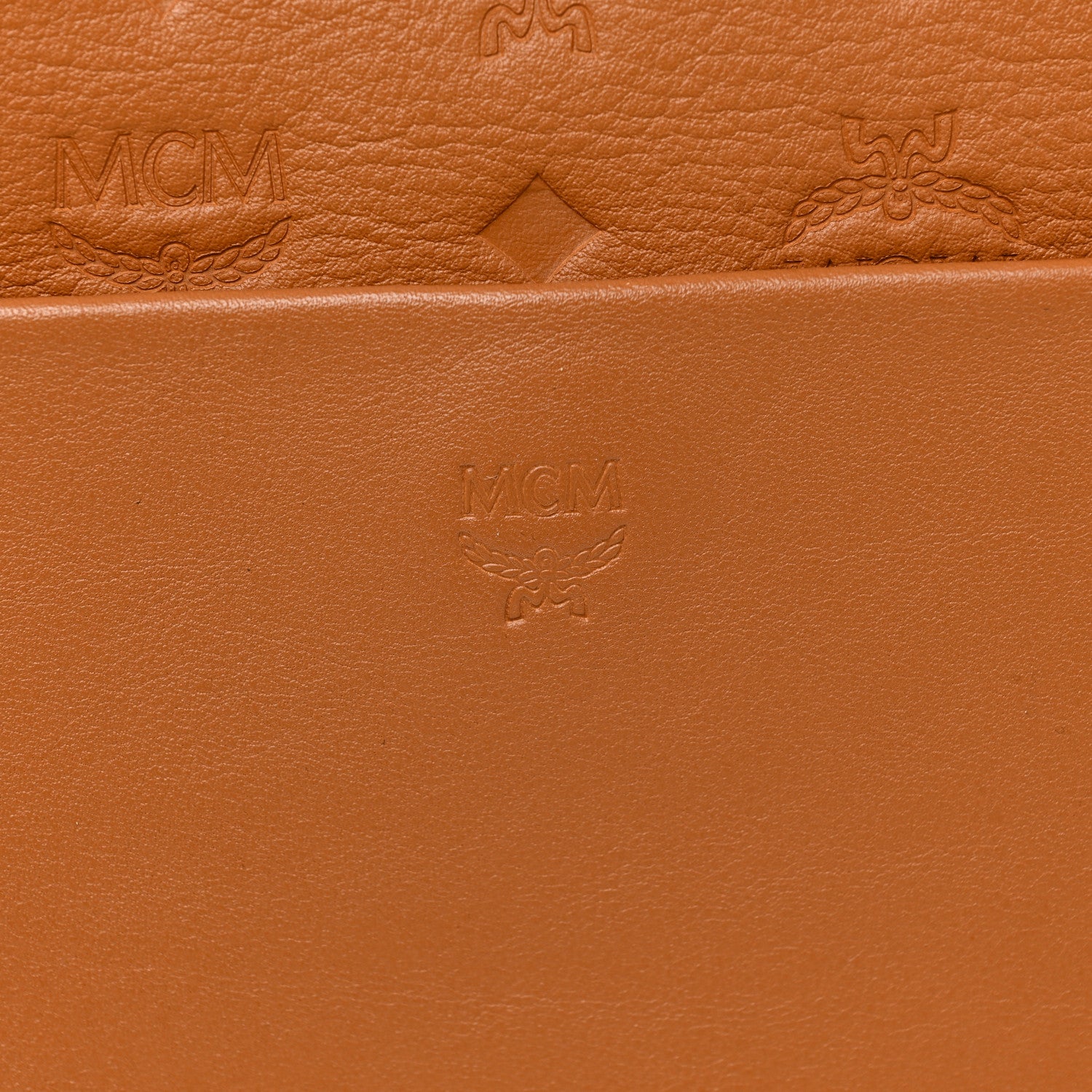 MCM Calfskin Ottomar Monogram Medium Klara Hobo Cognac 10 of 10