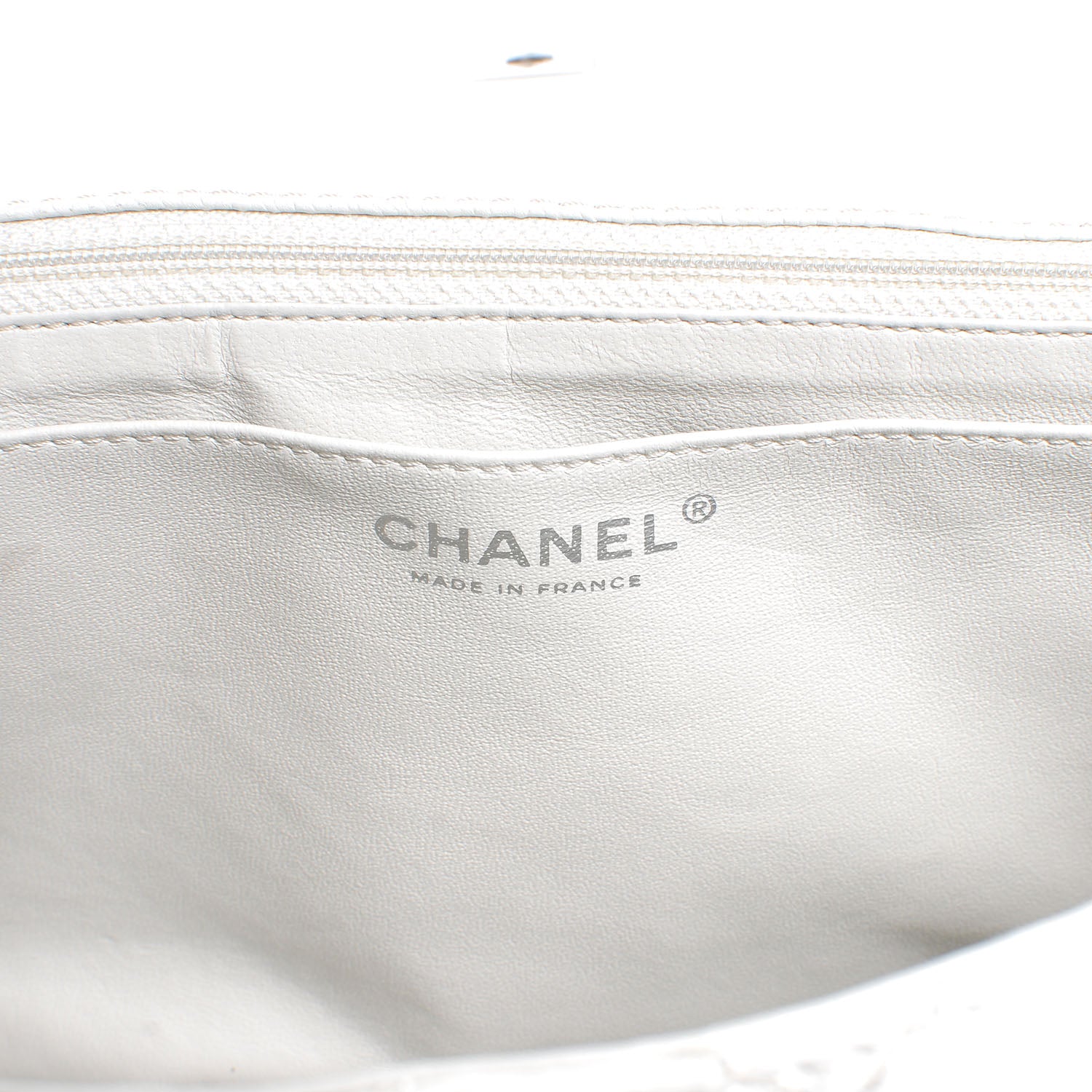 Chanel Washed Caviar Maxi Single Flap White 7 of 8