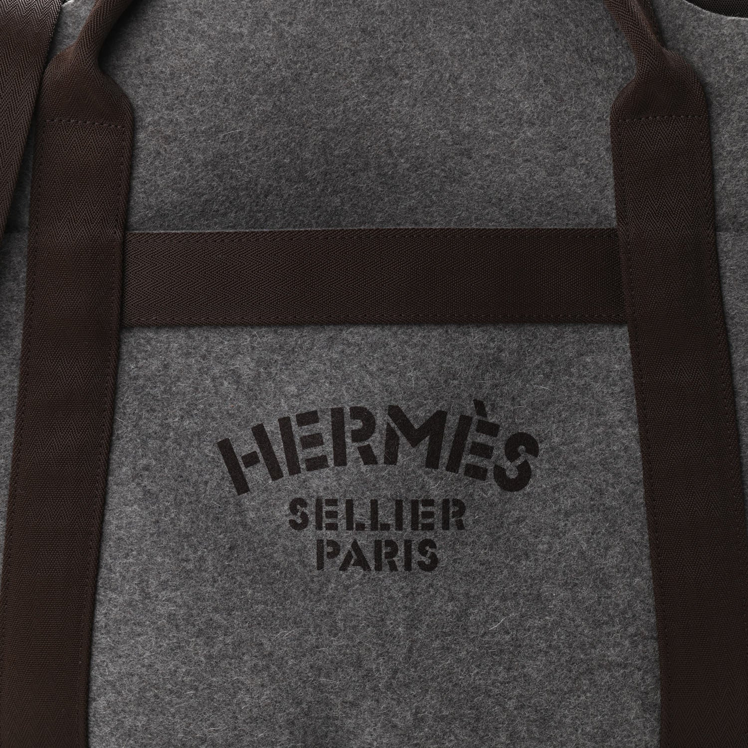 Hermes Felt Sac De Pansage Groom Bag Acier 10 of 13