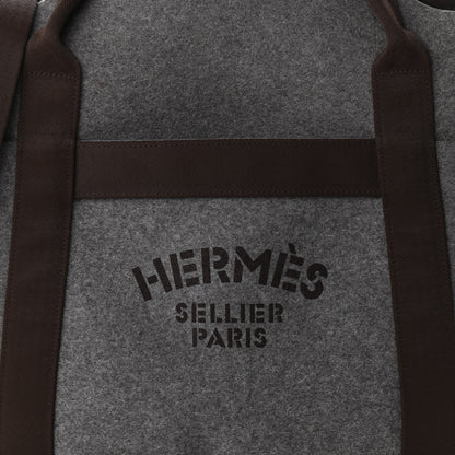 Hermes Felt Sac De Pansage Groom Bag Acier 10 of 13