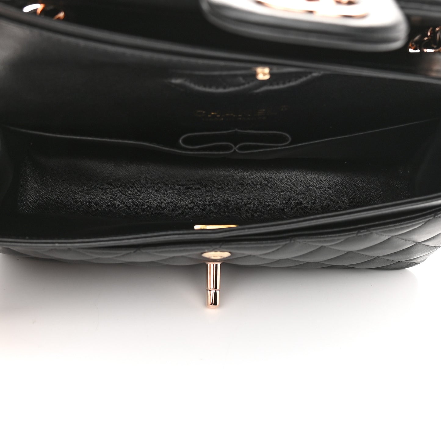 Lambskin Quilted Small Double Flap Black