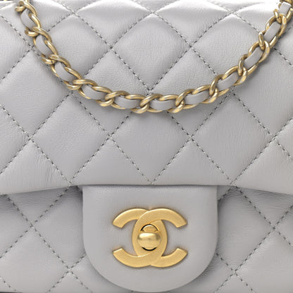 Chanel Lambskin Quilted Mini Pearl Crush Flap Light Grey 8 of 10