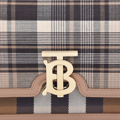 Burberry Calfskin Tartan Print Small TB Bag Light Fawn 9 of 9