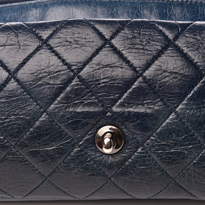 Chanel Glazed Calfskin Quilted Medium Duo Color Flap Blue 12 of 12