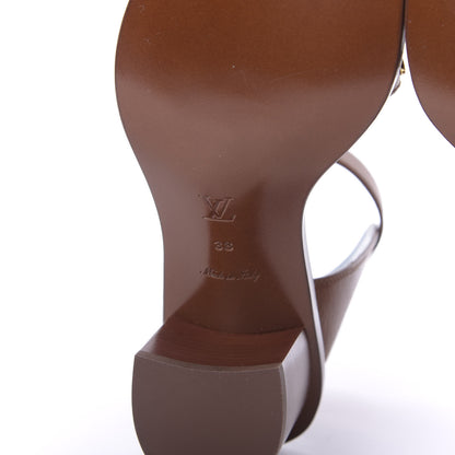 Louis Vuitton Calfskin Monogram Passenger Sandals 38 Cognac 9 of 10