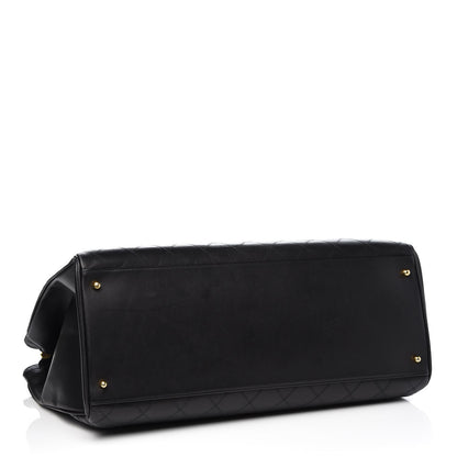 Chanel Calfskin Stitched XL Weekender Black 4 of 7