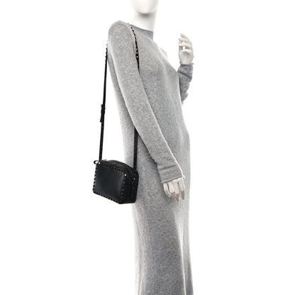 Valentino Garavani Pebbled Calfskin Rockstud Camera Crossbody Bag Black 2 of 8