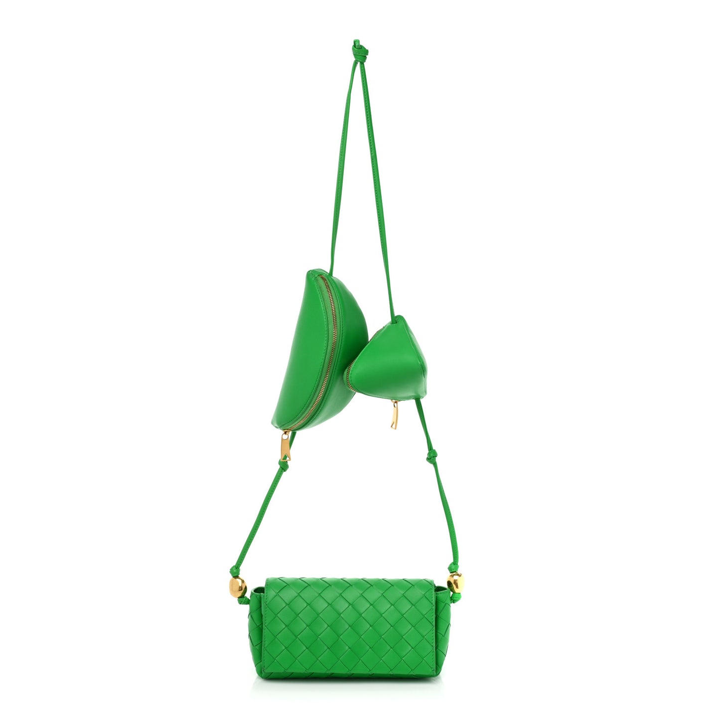 Nappa Intrecciato Pouch On Strap Parakeet