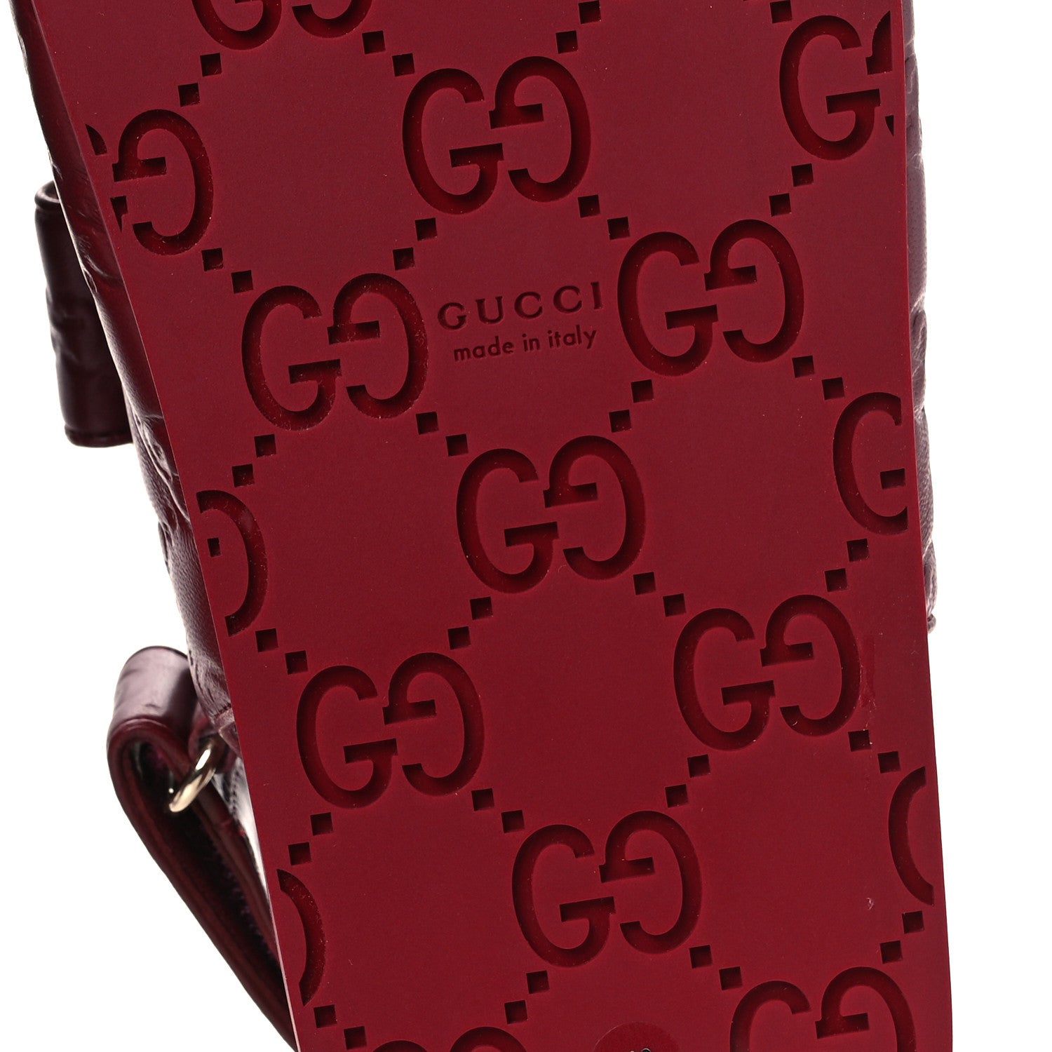 Gucci Guccissima GG Embossed Womens Sandals 40 Rosso Ancora 8 of 12